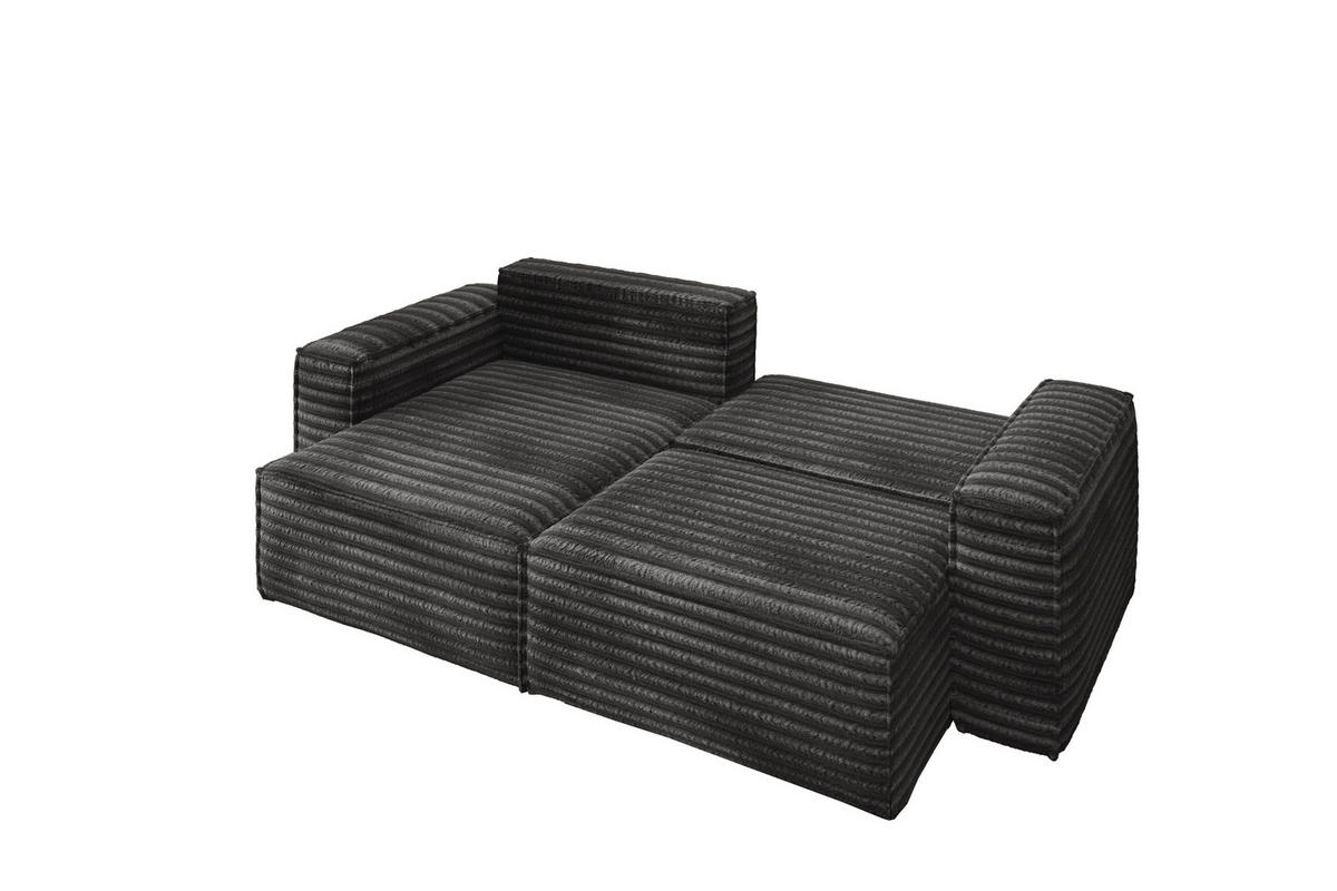 ECKSCHLAFSOFA Bohoo-Ecksofa mit Schlaffunktion stoff Velo Dunkelgrau Links - Dunkelgrau, Holz/Textil (140/248cm) - Kaiser Möbel