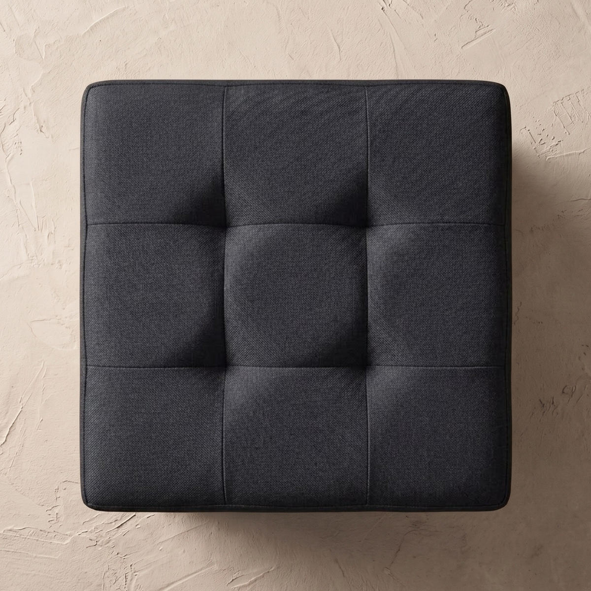 HOCKER mit Stauraum auf hölzernen Beinen 38/38/38 cm - Schwarz, Textil (38/38/38cm) - SCENA LIVING