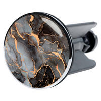 WASCHBECKENSTÖPSEL Marmor Abstrakt - Grau, Kunststoff/Metall (4/7/7cm) - Sanilo