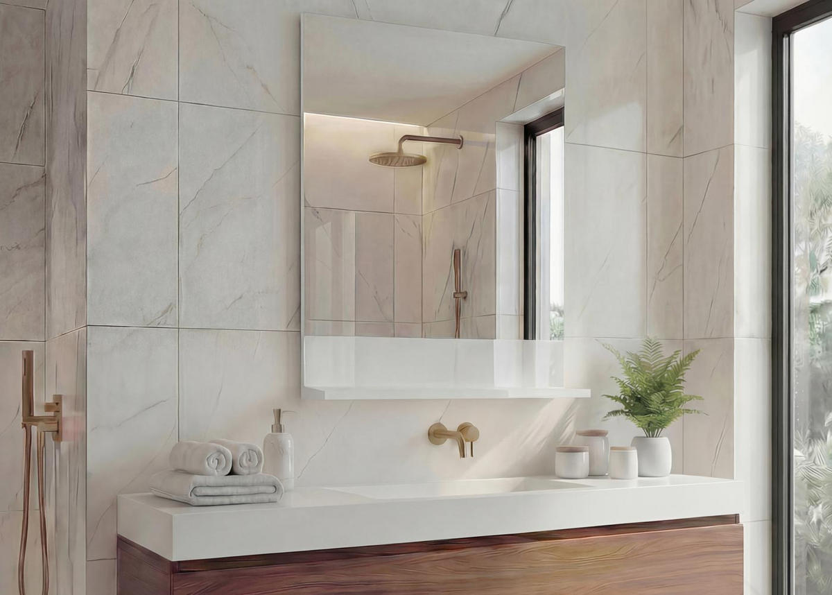 WANDSPIEGEL MIT ABLAGE Weiß - Weiß, Holz (60/75/17cm) - MCW