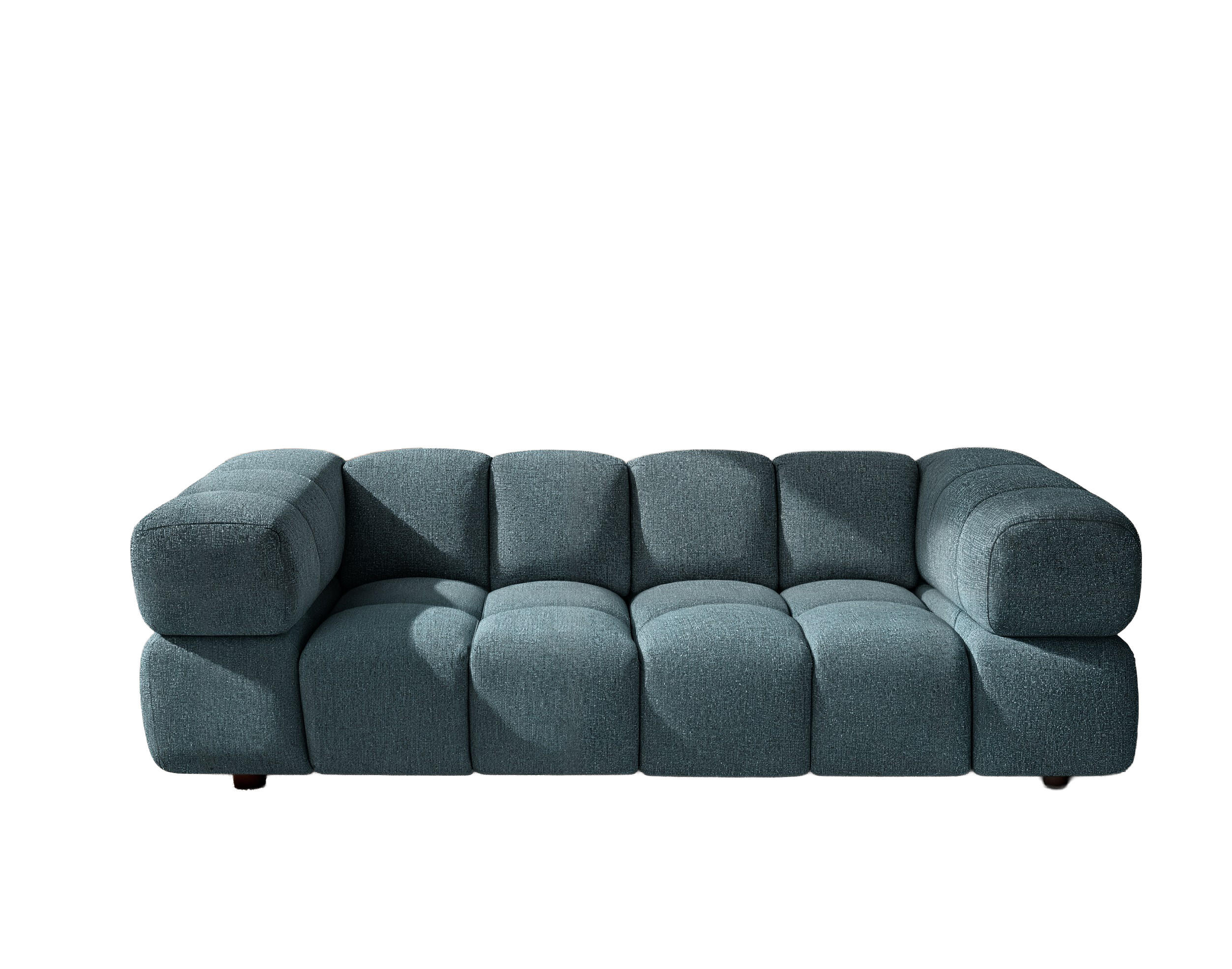 SOFA 3-Sitzer, Couch, Chenille Stoff Puente, Petrol, Averro - Petrol, Holz (240/70/96cm) - Kaiser Möbel