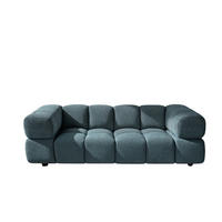 SOFA 3-Sitzer, Couch, Chenille Stoff Puente, Petrol, Averro - Petrol, Holz (240/70/96cm) - Kaiser Möbel