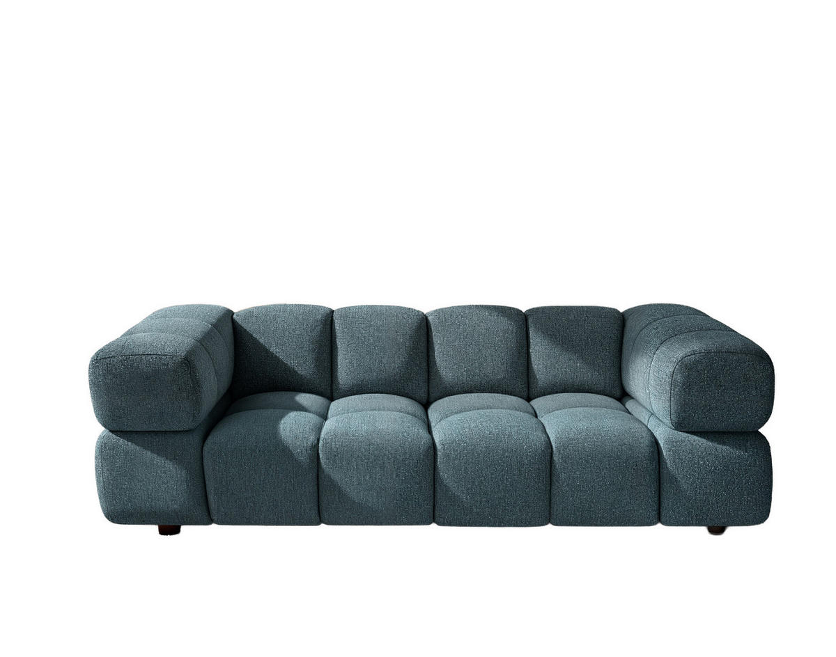SOFA 3-Sitzer, Couch, Chenille Stoff Puente, Petrol, Averro - Petrol, Holz (240/70/96cm) - Kaiser Möbel