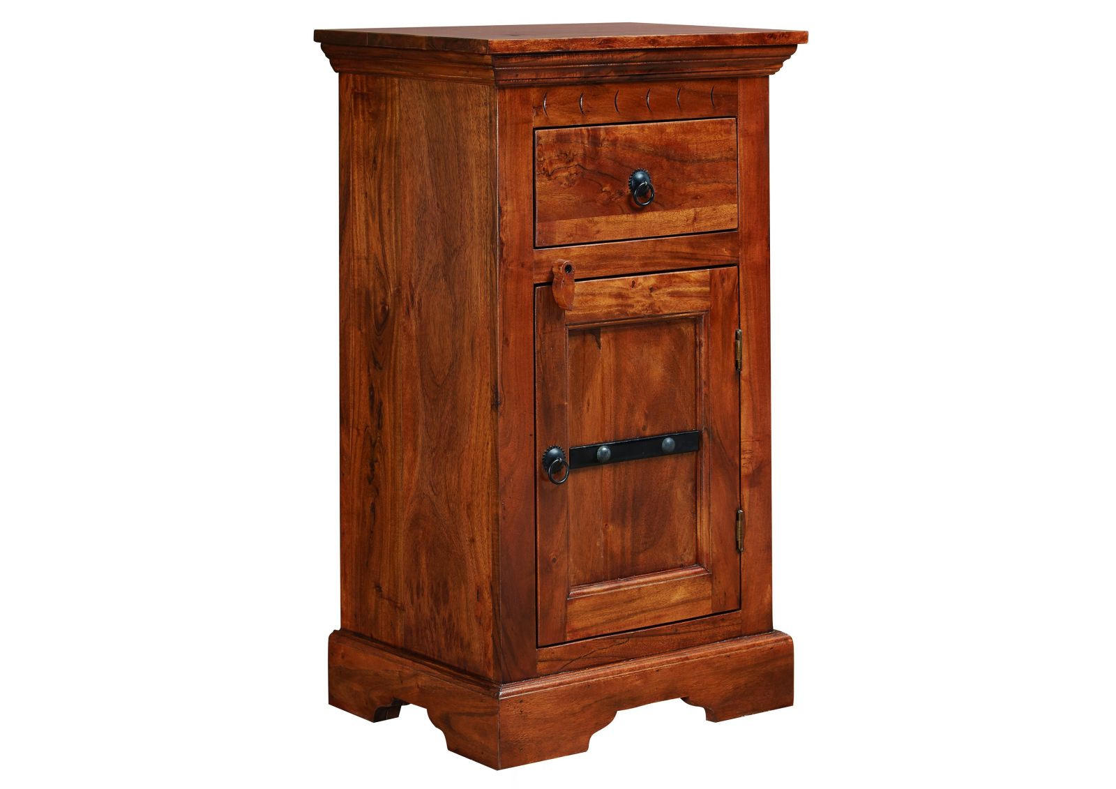 KOMMODE Akazie 48x36x86 nougat lackiert OXFORD #1001 - Dunkelbraun, Holz (48/86/36cm) - Massivmoebel24