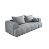 SOFA COCO SCHLAFSOFA mit Bettfunktion, CLOUD Stoffbezug, 2-Sitzer, freistehend, Größe: 250x105x90 cm, Esche - Silberfarben, Holz/Textil (250/90/105cm) - DomoHome