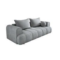 SOFA COCO SCHLAFSOFA mit Bettfunktion, CLOUD Stoffbezug, 2-Sitzer, freistehend, Größe: 250x105x90 cm, Esche - Silberfarben, Holz/Textil (250/90/105cm) - DomoHome