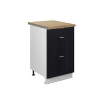 KUCHYŇSKÉ SKŘÍŇKY Fame-Line, černé pruhy, 50 cm, AP Goldkraft - bílá/černá, kompozitní dřevo (50/82/60cm) - Vicco