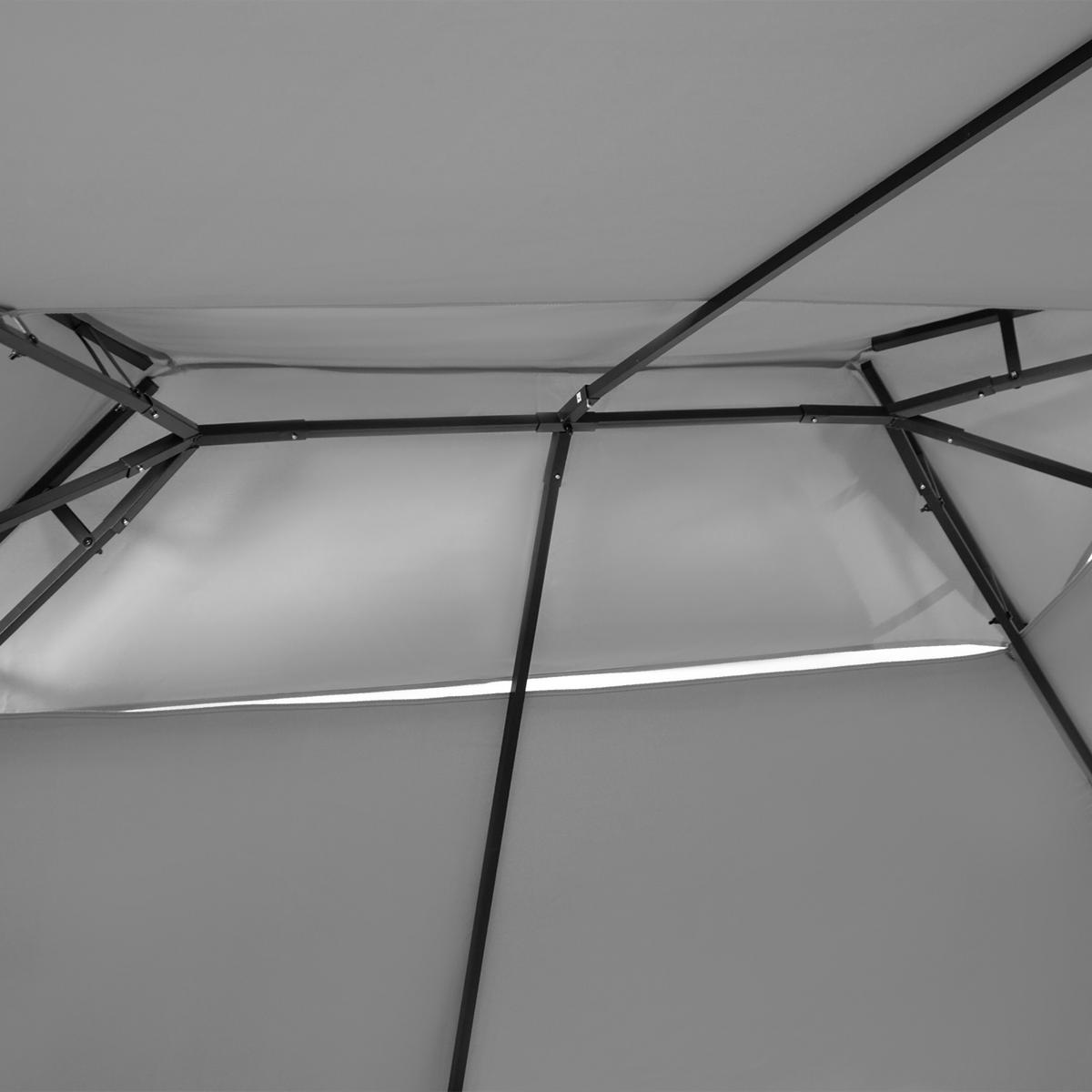 GARTENPAVILLON Stahl Polyester Grau - Dunkelgrau, Kunststoff/Metall (400/265/300cm) - Outsunny