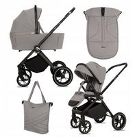 KINDERWAGEN Gavia 2in1 Grau Babywanne, Buggy Sportsitz, Faltbar, Wickeltasche - Schwarz/Grau, Textil/Metall (58/100cm) - BabyLux