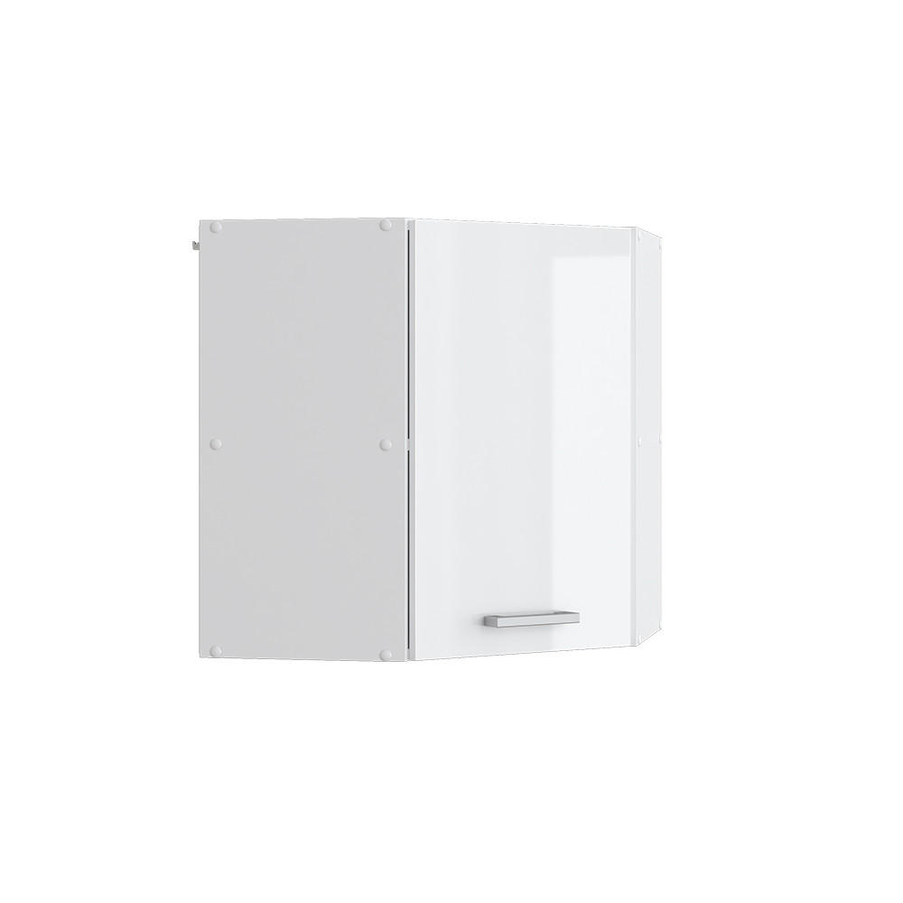 ECKHÄNGESCHRANK R-Line Weiß Hochglanz 57 cm - Weiß Hochglanz/Weiß, Holzwerkstoff (57/60/34.1cm) - Vicco
