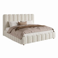 BETT mit Bettkasten Bouclé Weiß - Weiß, Metall (160/200cm) - Meubliv