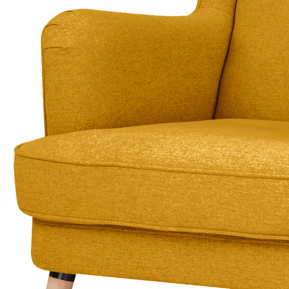 OHRENSESSEL - Beige/Gelb, Birkenholz/Textil (73/107/96cm) - home24