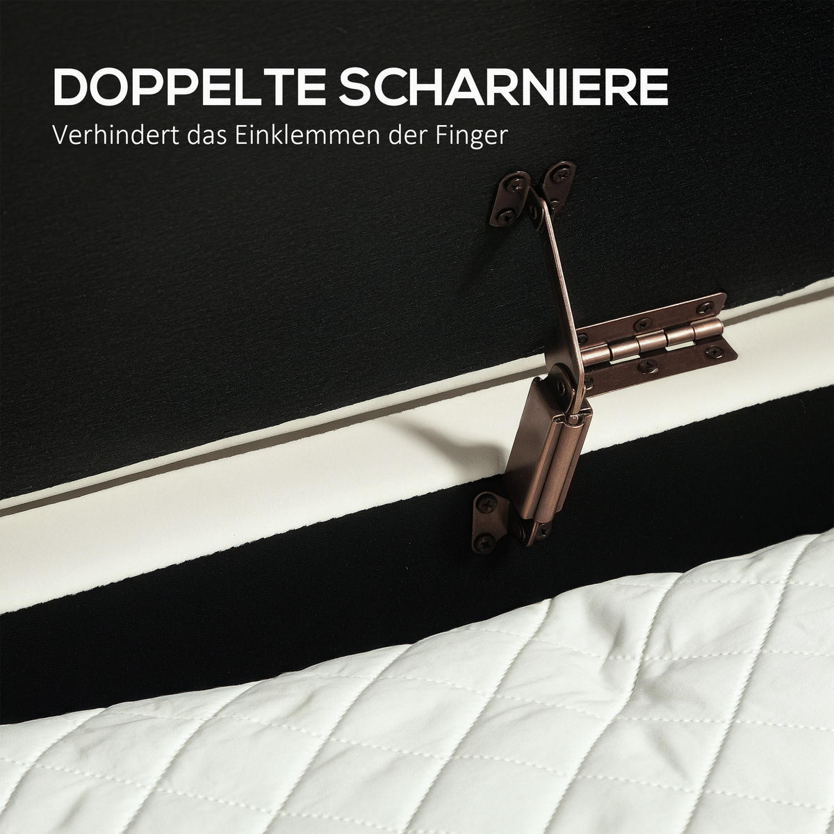 SITZBANK Polyester Metall Cremeweiß - Goldfarben/Creme, Textil/Metall (44/43.5/108cm) - HOMCOM