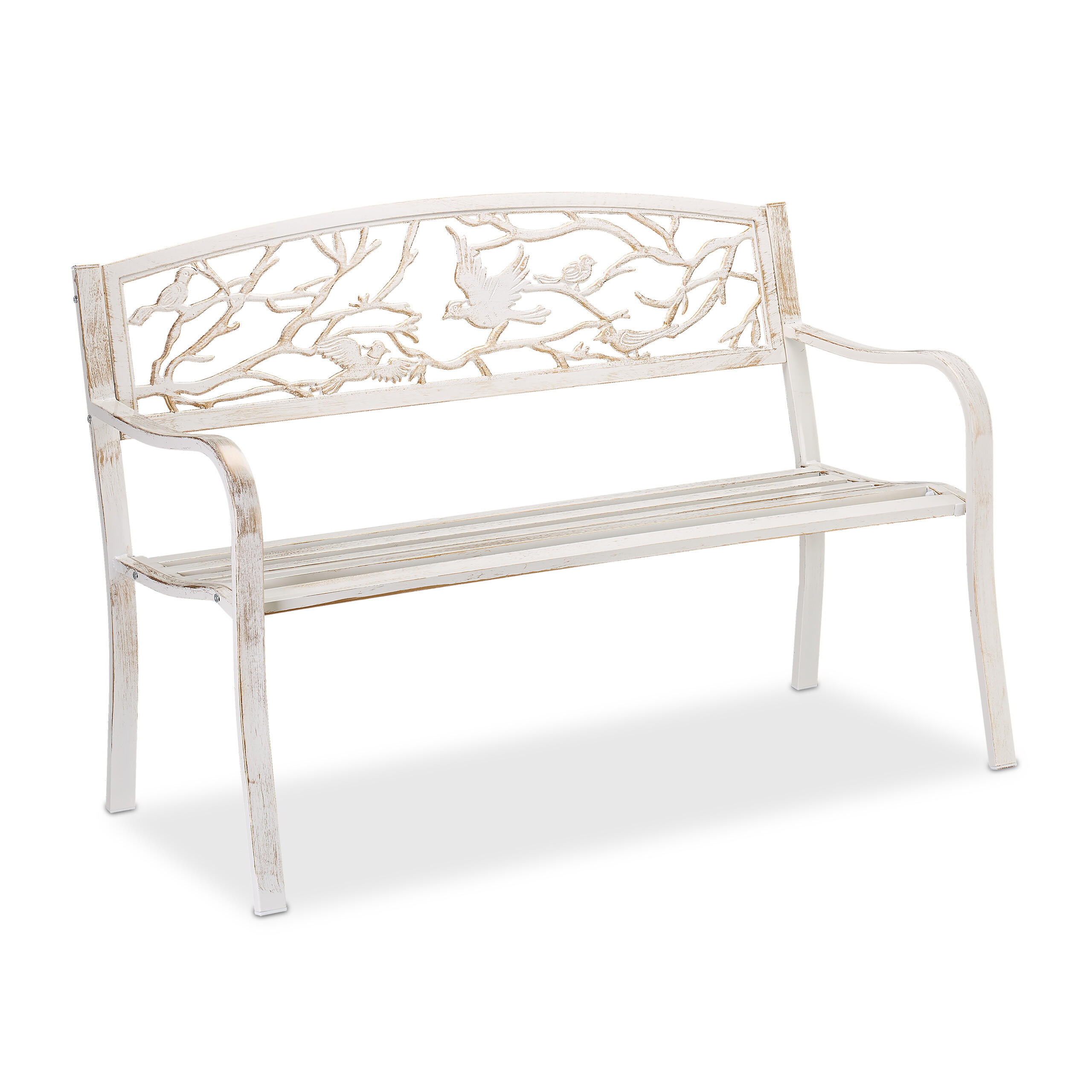 GARTENBANK Vögel - Multicolor, Metall (127/87/57cm) - Relaxdays