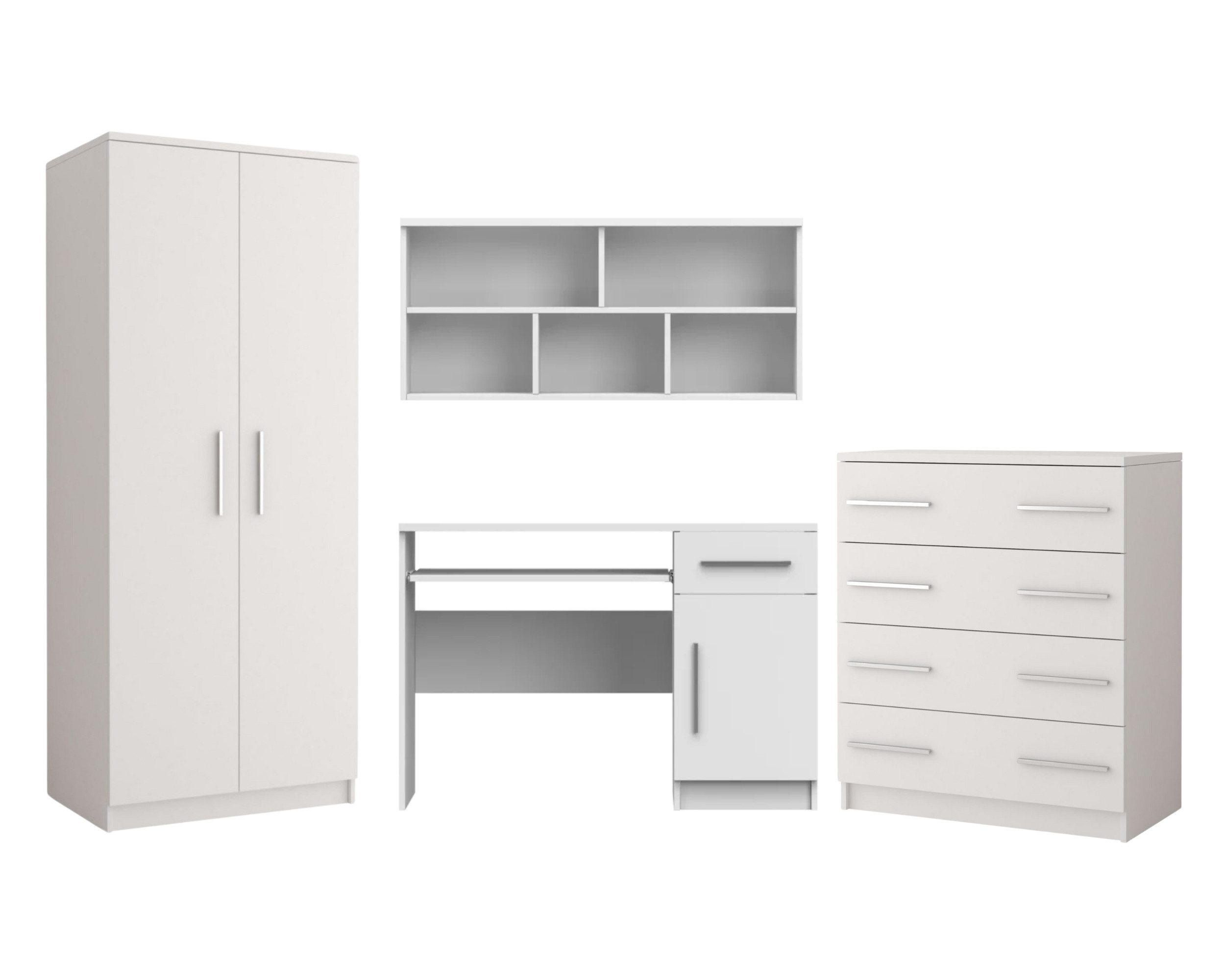 JUGENDZIMMER-SET OLMO 4-teilig Weiß - Weiß, Holzwerkstoff (270/192/50cm) - Deine Möbel 24