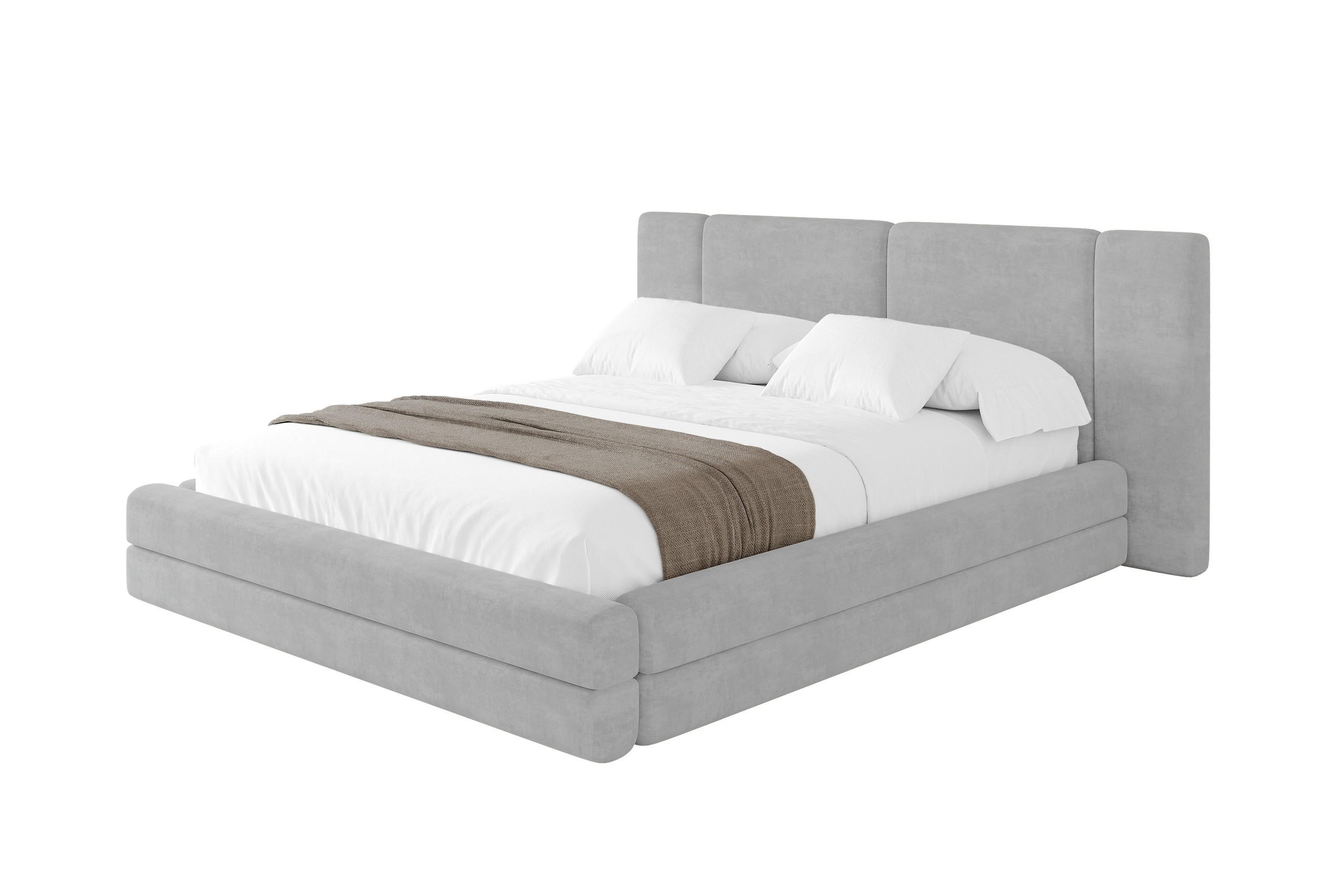 POLSTERBETT mit Bettkasten und Lattenrost, Bett mit Matratze H3/H4 - TEVO 140x200 Grau - Hellgrau, Holzwerkstoff/Textil (140/200cm) - ALTDECOR
