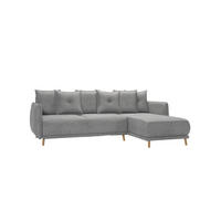 ECKSOFA Chroma Grau Luxusmicrofaser - Braun/Grau, Holz/Textil (238/170cm) - S-Style Möbel