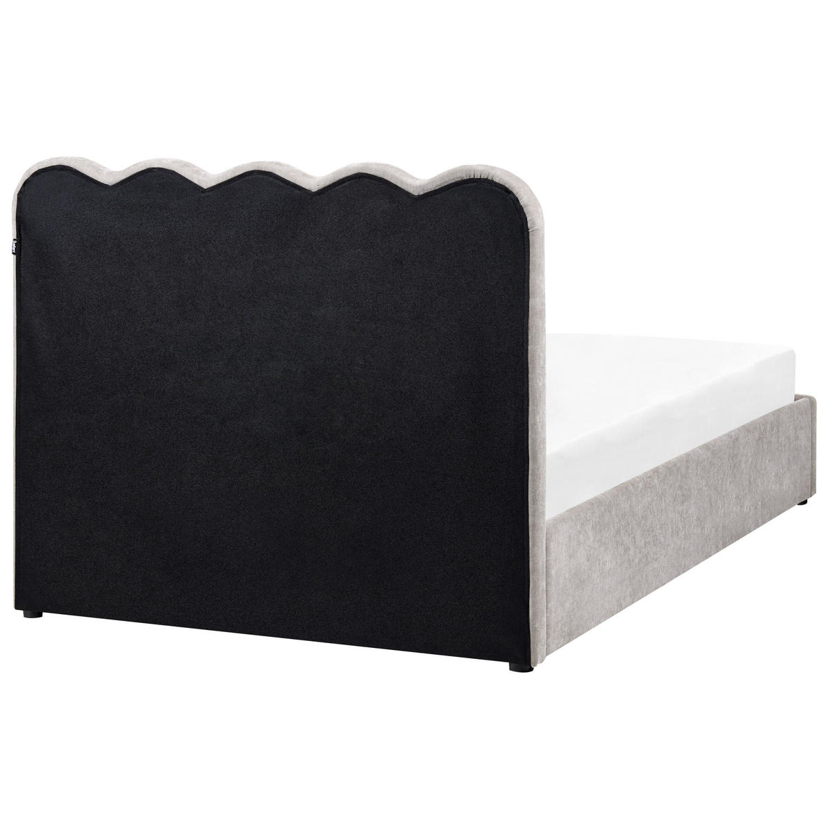 POSTEL s úložným prostorem 120/200 cm Žinylková látka Taupe Nanterre - šedohnědá, textil (120/200cm) - Beliani