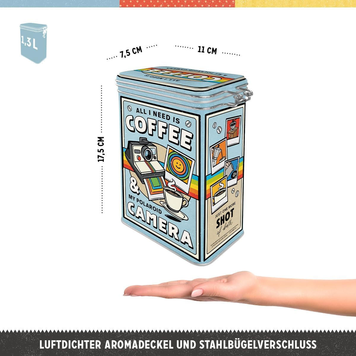 AROMADOSE Polaroid Coffee & Camera - Multicolor, Metall (1/17.5cm) - Nostalgic-Art