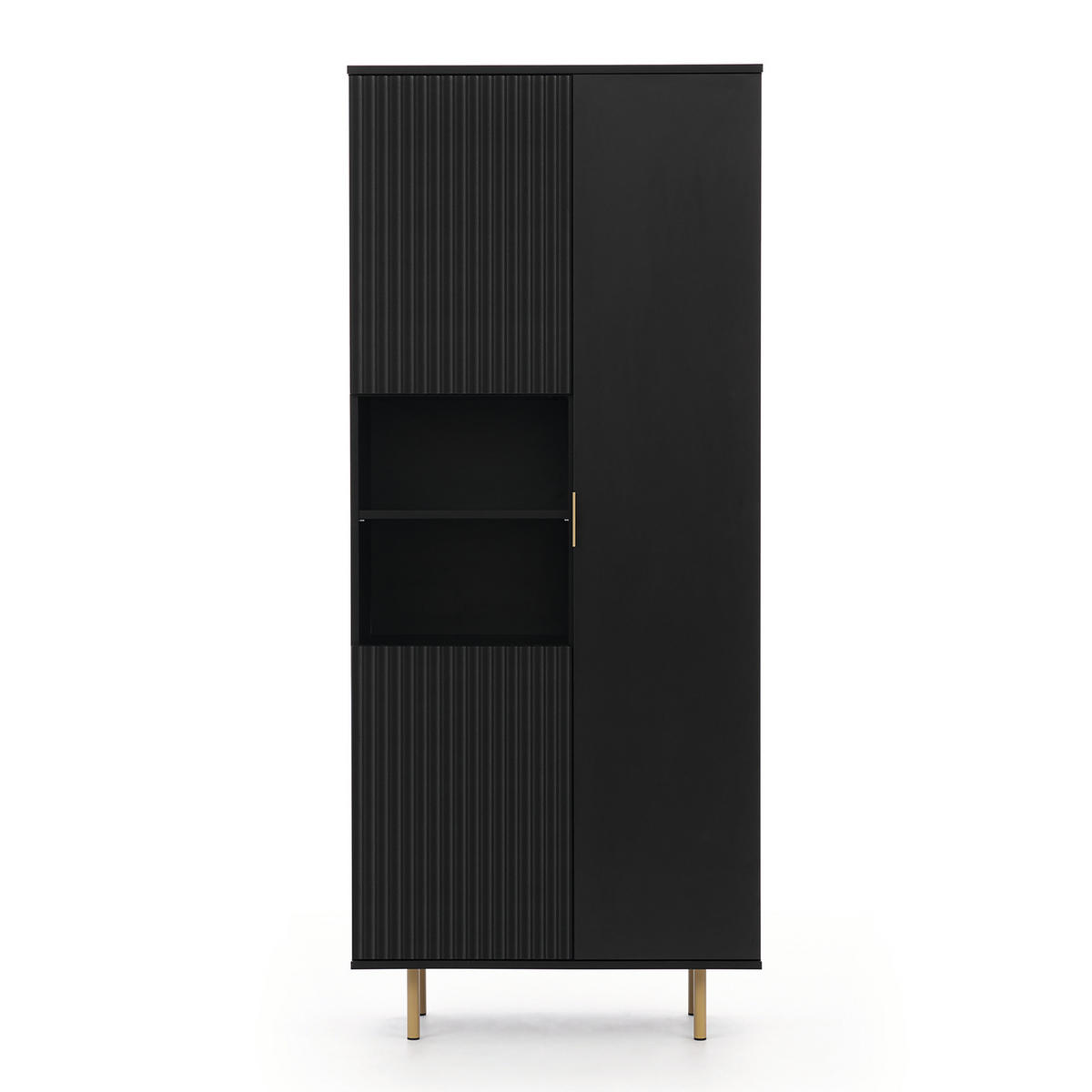 BÜCHEREGAL Bianco Schwarz - Schwarz, Holzwerkstoff (80/190/41cm) - Bettso