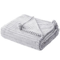 DECKE Hellgrau Kaweri 150/200 cm - Hellgrau, Textil (150/200cm) - Beliani