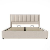 BETT 160x200 cm Leinen Beige - Beige, Holzwerkstoff (160/200cm) - Urban Meuble