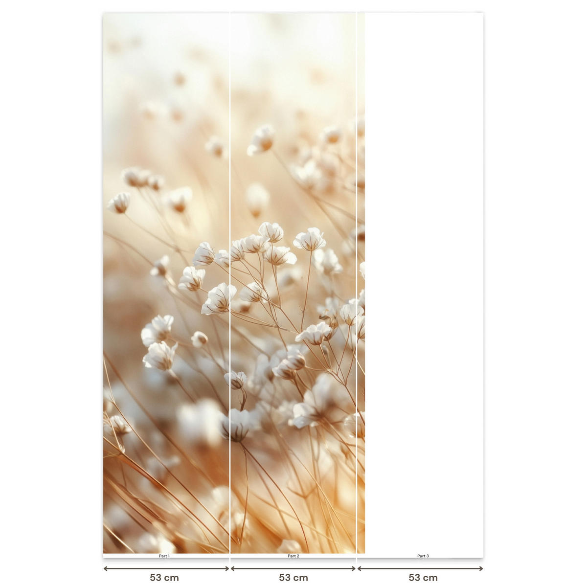 TAPETE - Wild - Blumen - Weiß - 100x220 cm - Creme, Papier (100/220cm) - OnlyWow
