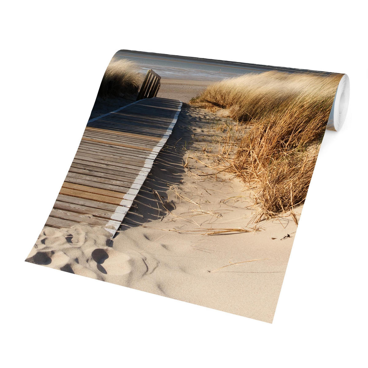 FOTOTAPETE Ostsee Strand 240/240 cm - Eichefarben, Papier (240/240cm) - Bilderwelten