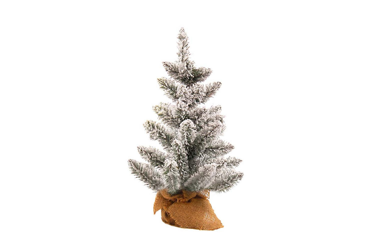 WEIHNACHTSBAUM künstlich mit Schnee DELUXE Viola in Blumentopf 45cm, Tannenbaum Christbaum Kunstbaum Dekobaum mit Metallständer - Weiß, Kunststoff (30/45cm) - LAALU
