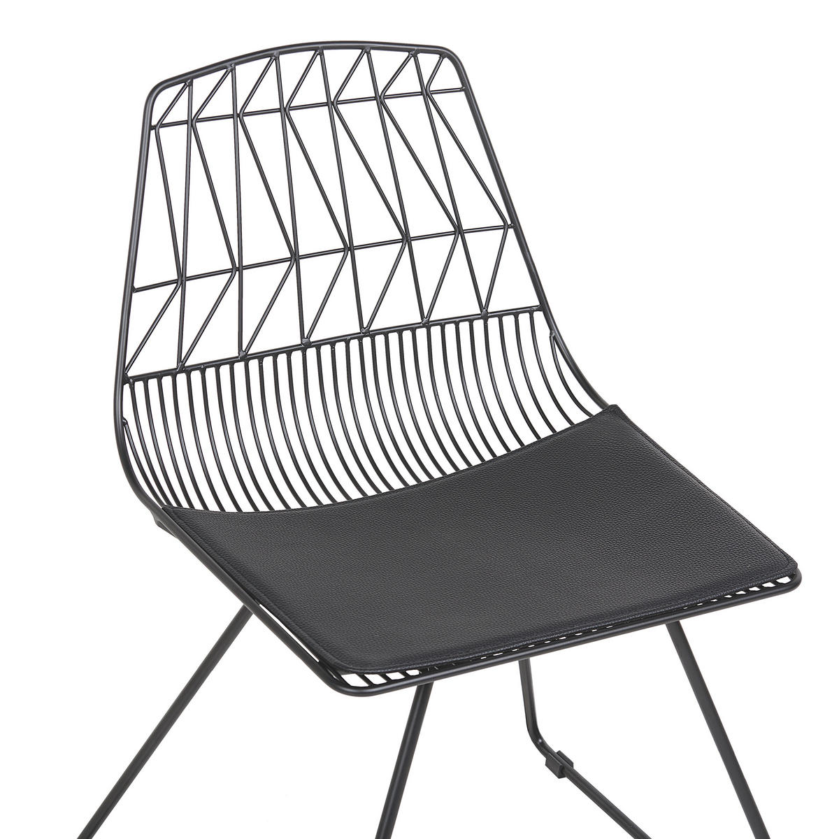 METALLSTUHL 2er-Set Schwarz Harlan - Schwarz, Textil/Metall (57/77/54cm) - Beliani