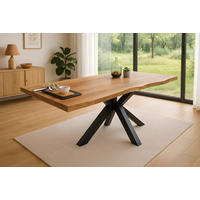 ESSTISCH JIM - Schwarz/Naturfarben, Holz/Metall (80/120/77cm) - SAM