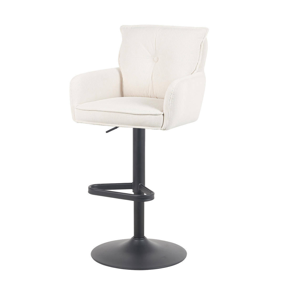 BARHOCKER Nova 2er-Set - Creme/Schwarz, Textil/Metall (55/100/58cm) - DUBI Möbel