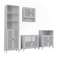 BADMÖBEL-SET Liora, Weiß, 4 Teile - Weiß, Holzwerkstoff (68/60/29cm) - Vicco