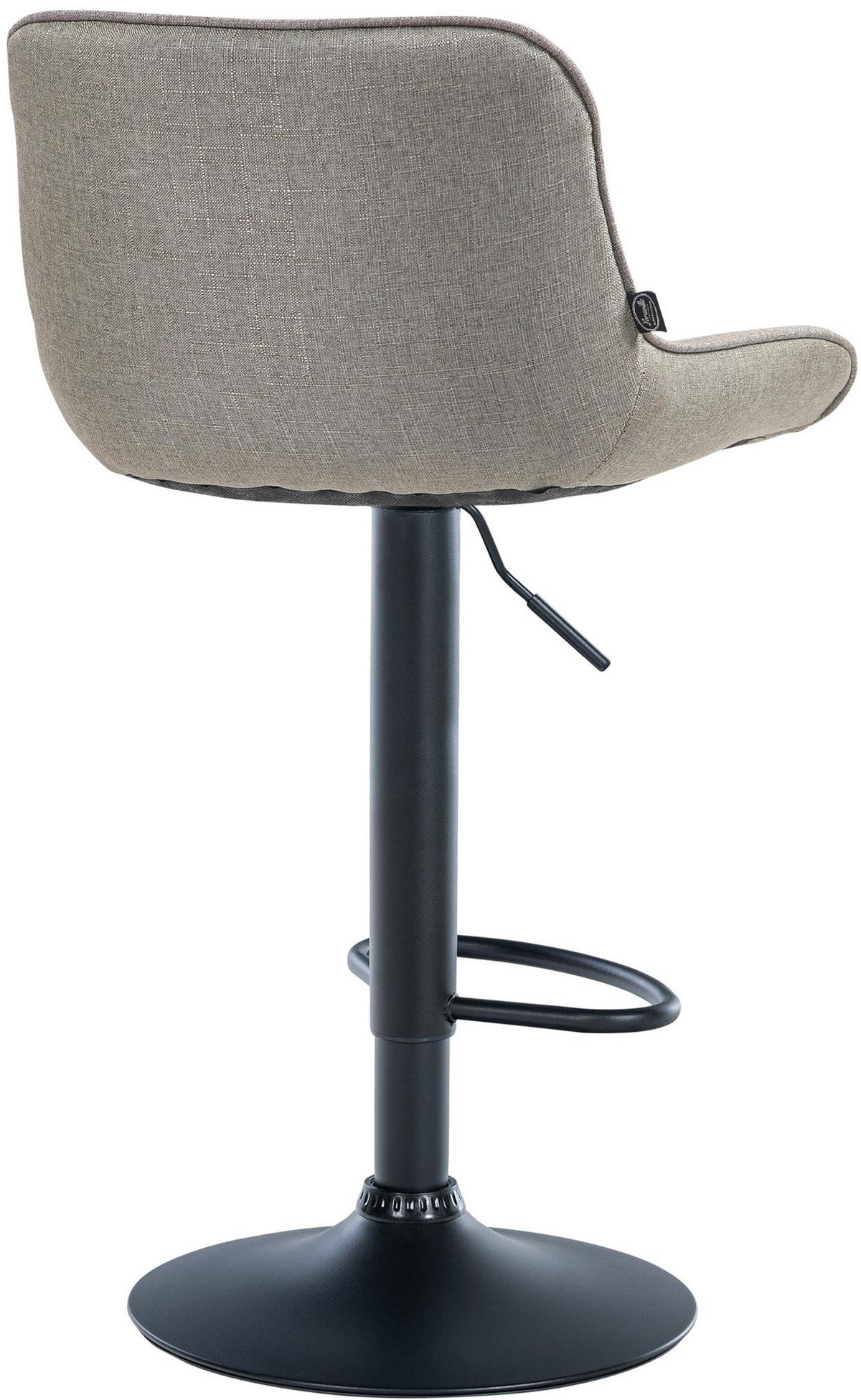 BARHOCKER Vulcano Stoff schwarz taupe - Taupe/Schwarz, Textil/Metall (49/106/51cm) - TPFLiving