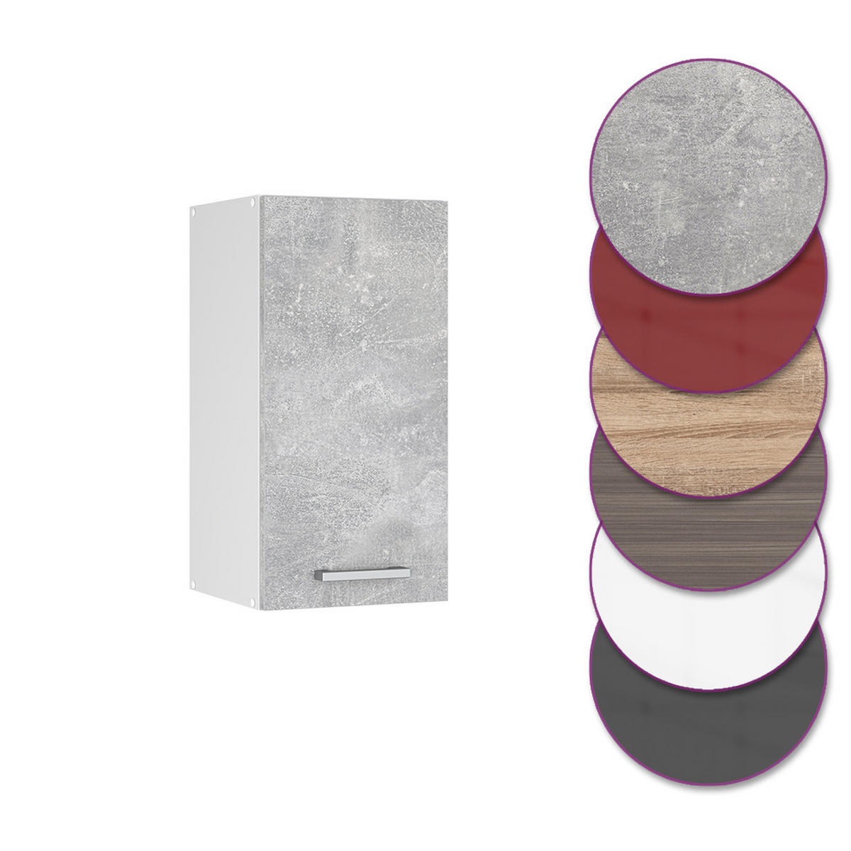 HÄNGESCHRANK R-Line Beton 30 cm - Schieferfarben/Hellgrau, Holzwerkstoff (30/60/31cm) - Vicco