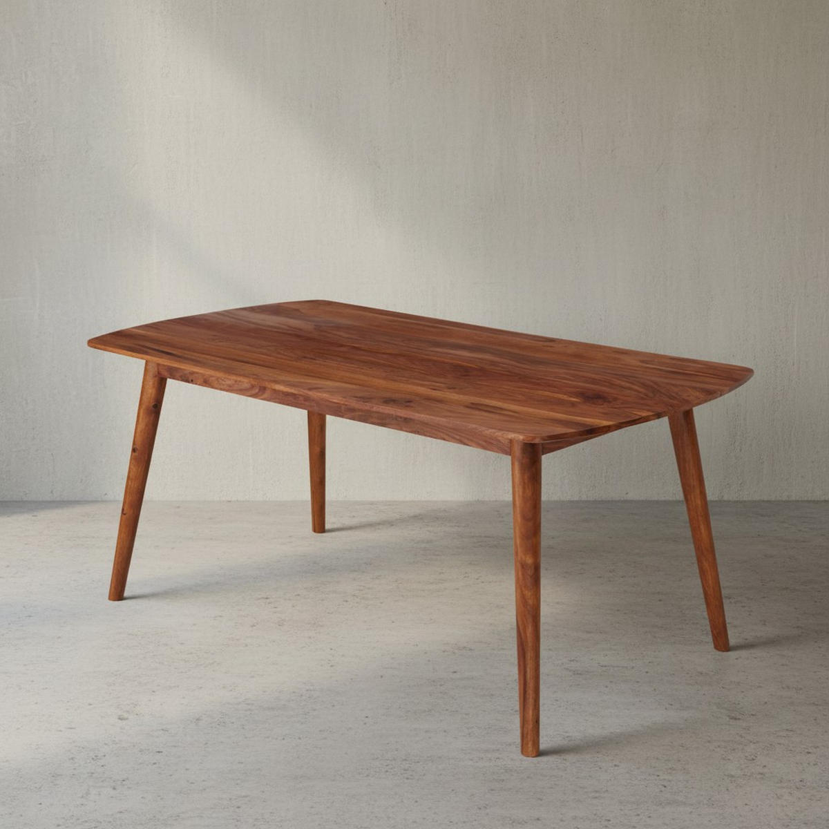 ESSZIMMERTISCH – Massivholz Braun abgerundete Ecken Landhausstil - Braun, Holz (60/120/77cm) - KADIMA DESIGN
