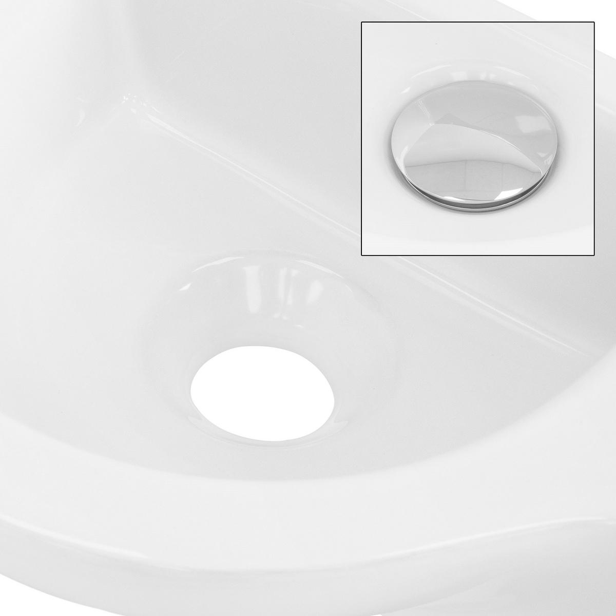 WASCHBECKEN - Weiß, Keramik (25.5/12/44.5cm) - ML-DESIGN