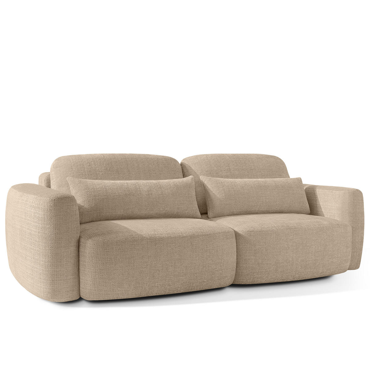 SITZGARNITUR ELOSA - Beige, Holz/Textil (245/85/115cm) - KONSIMO®