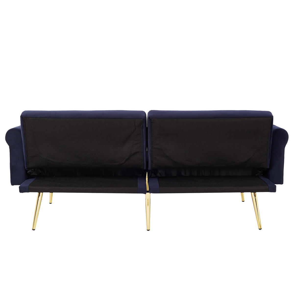 SCHLAFSOFA 2-Sitzer mit verstellbarer Rückenlehne Samt Antique Blue 200/100/85 cm - Blau, Kunststoff (173/70/75cm) - OKWISH