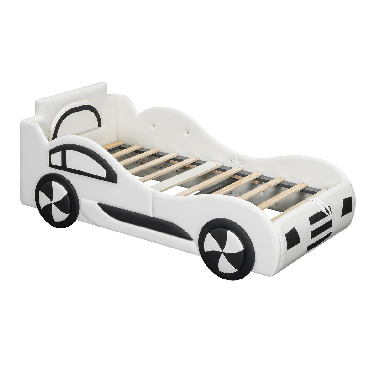 FLACHBETT 90x200cm Weiß Autobett Kinderbett Unterbettstauraum - Weiß, Holz - FLIEKS