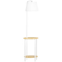 STEHLEUCHTE, Standlampe mit 2 Ablagen, 40 W Stehlampe, Standleuchte, Metall - Weiß, Metall (43/39.5/162cm) - HOMCOM