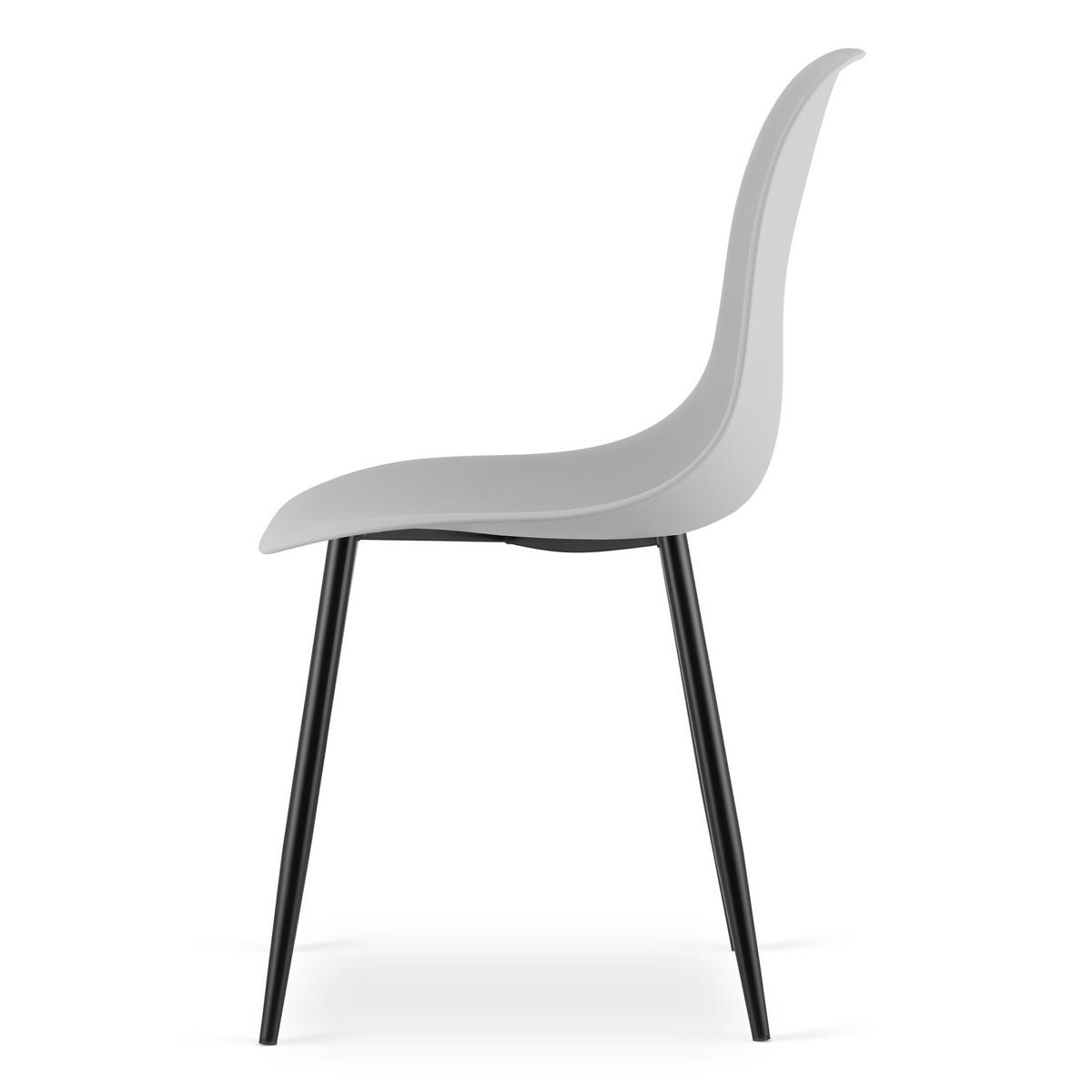 ESSZIMMERSTUHL 4-er Set KALEO grauer Sitz, schwarze Beine - Schwarz/Grau, Kunststoff (46/84/51cm) - Valora