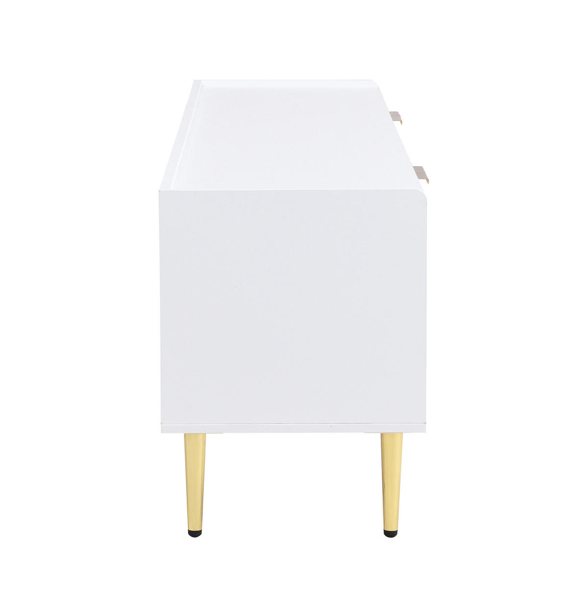 TV-LOWBOARD 170/35/47,5 cm mit Kabeldurchlass und goldfarbenen Metallfüßen - Weiß, Holzwerkstoff (170/47.5/35cm) - BEAOK