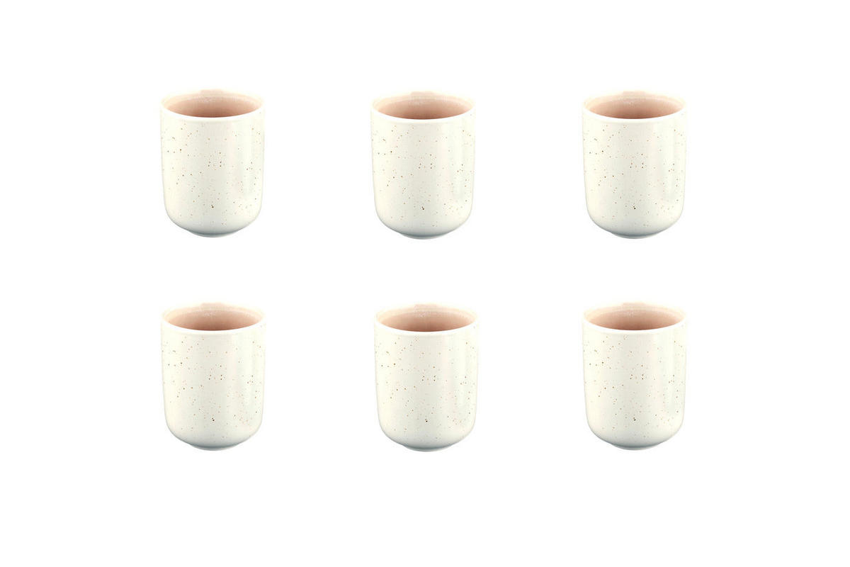 BECHER Oxygen 300ml - 6er-Set -Puderrosa - Pink, Keramik (0.3L) - Björn