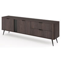 TV-SCHRANK Weiß ERIS Geriffelt Auf Hohen Beinen 195 cm - Braun, Holzwerkstoff (195.2/61.2/38cm) - Sepro Meble