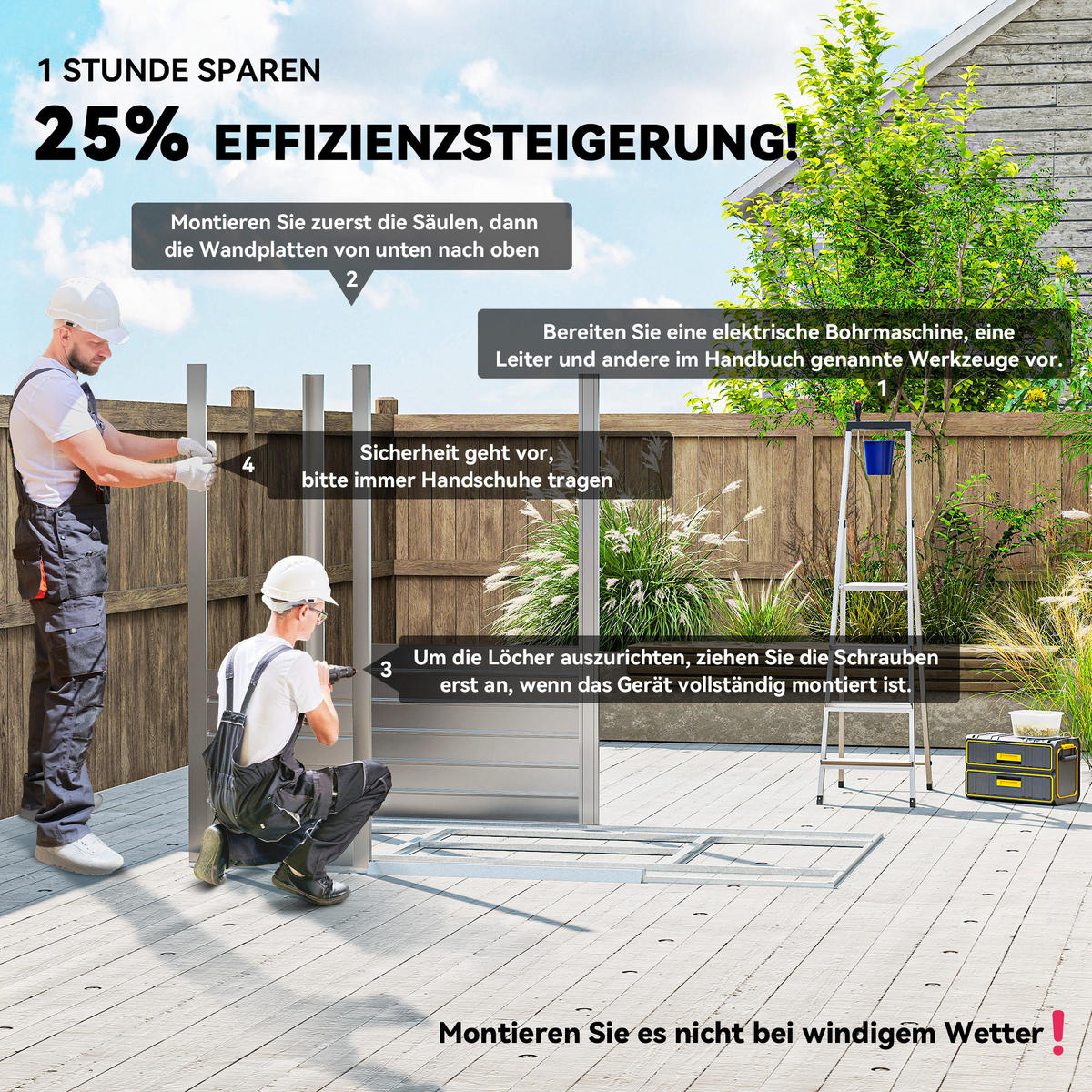 VERZINKTER Stahl 213x131x192cm - Grau, Metall (131/192/213cm) - Outsunny