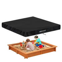 SANDKASTEN Abdeckung 180 x 180 x 20 cm Wasserdicht - Schwarz, Kunststoff (180/20/180cm)