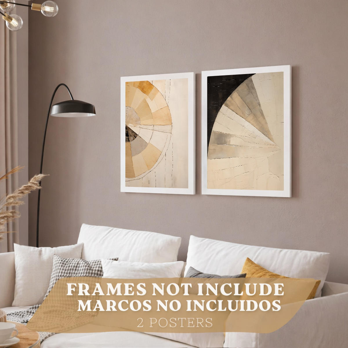 PLAKAT Sada 2 Black Abstract A3 bez rámu - čirá, papír (29.7/1/42cm) - Nacnic