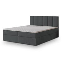 BOXBETT MERIL 140x200 cm mit Matratze und Topper - Graphitfarben - Graphitfarben, Holz (140/200cm) - MASSENO