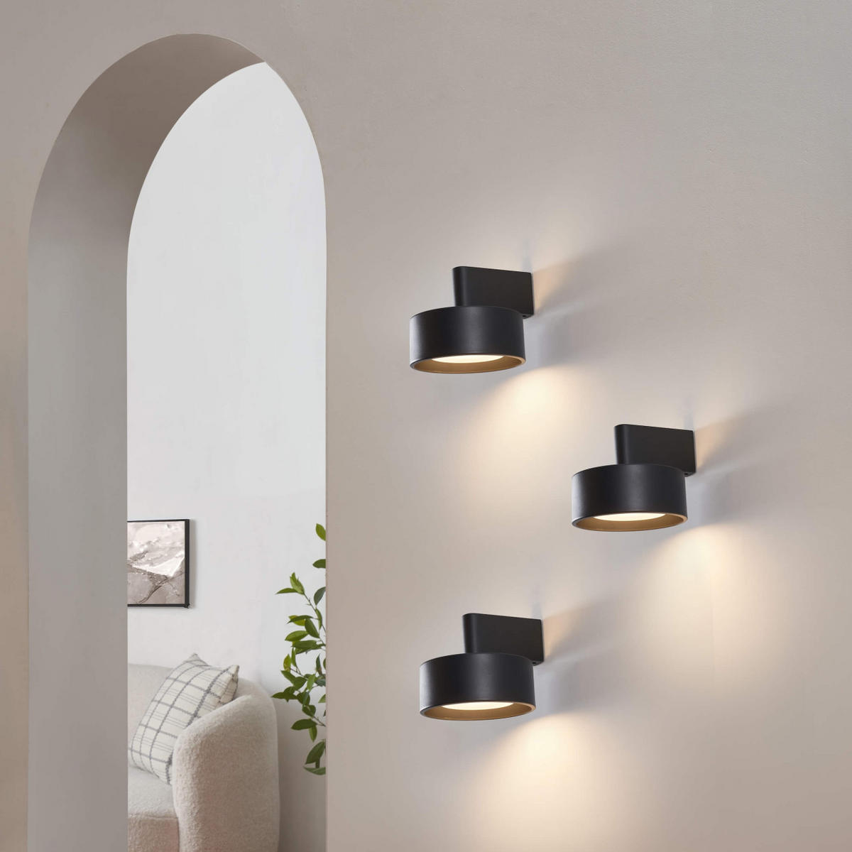 WANDLEUCHTE Prins, Schwarz, 17cm - Schwarz, Metall (15/13/17cm) - KOSILUM